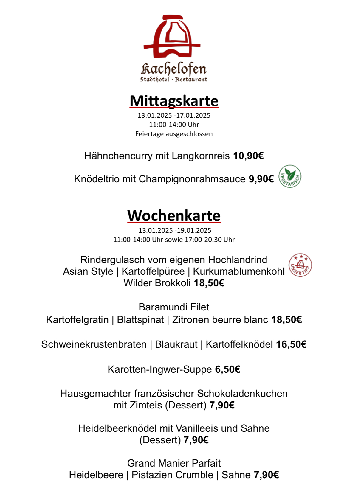 13.01.25 19.01.25Wochen Mittagskarte2