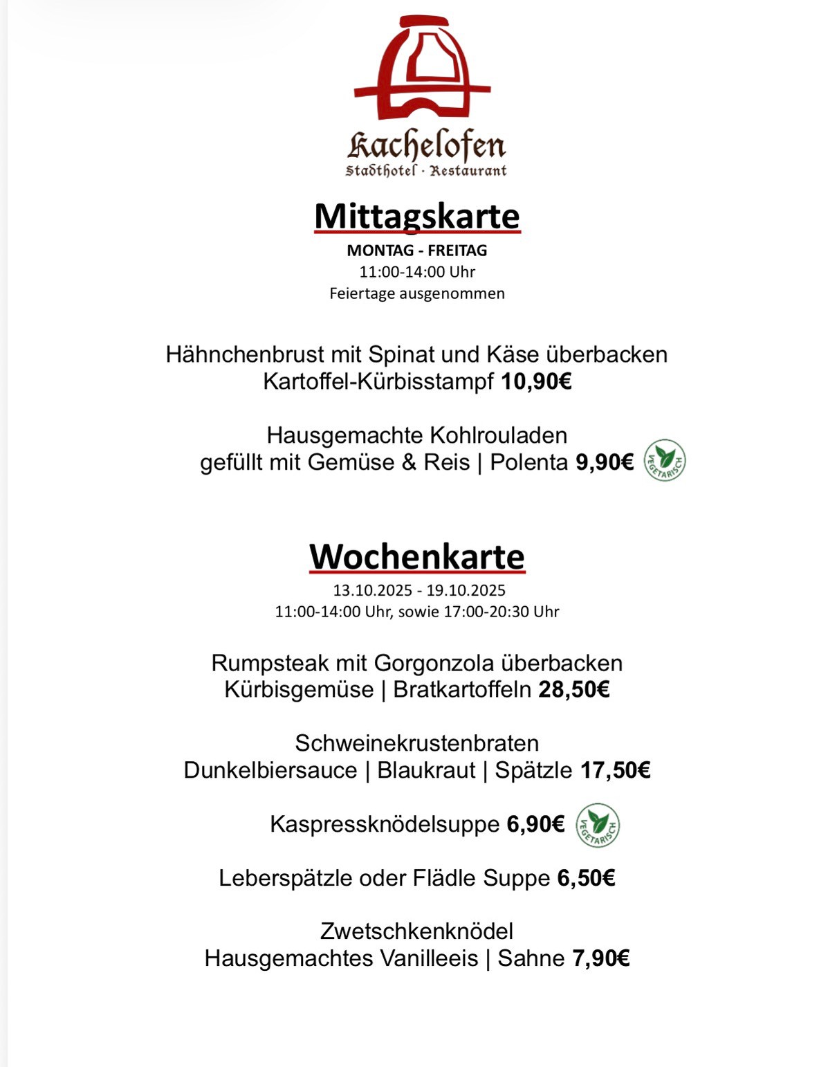 13.10.25 20.10.25Wochen Mittagskarte2