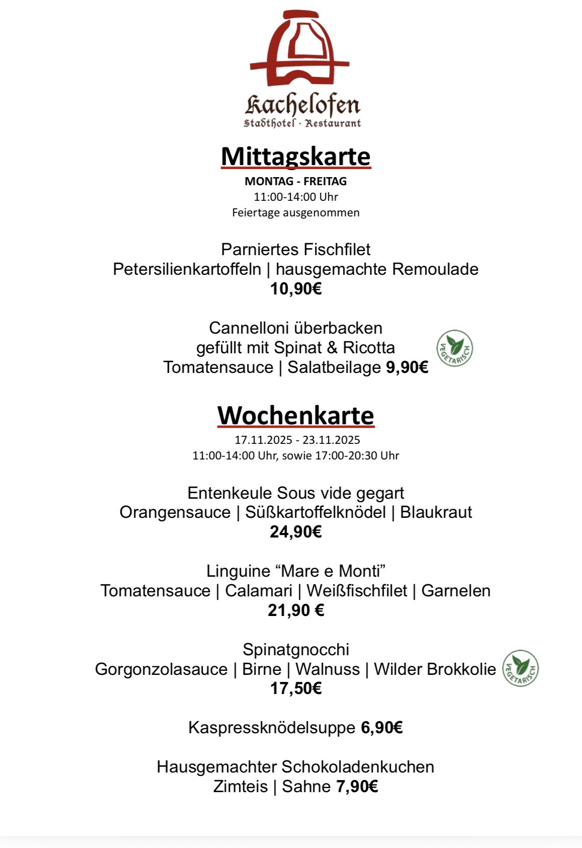 17.11.25 23.11.25Wochen Mittagskarte2