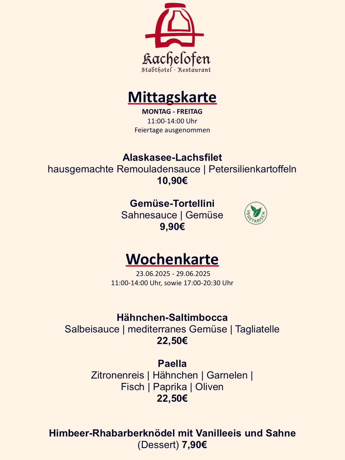 23.06.25 29.06.25Wochen Mittagskarte2