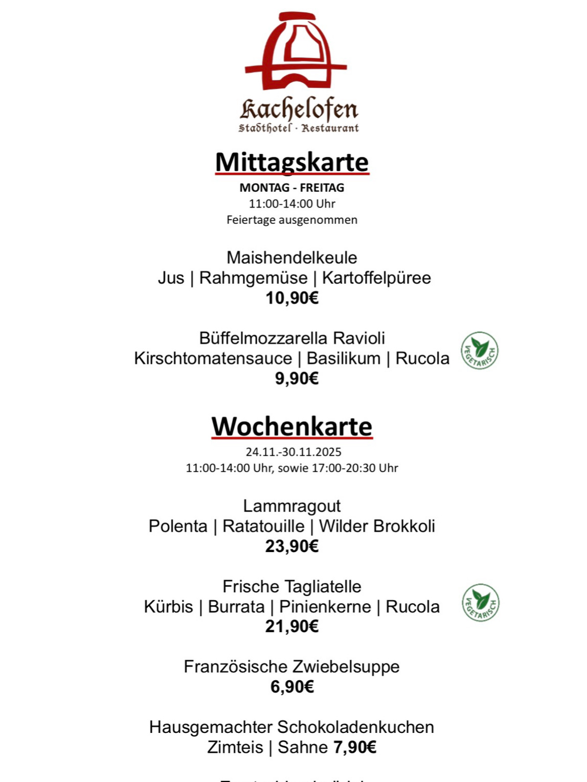 24.11.25 30.11.25Wochen Mittagskarte2