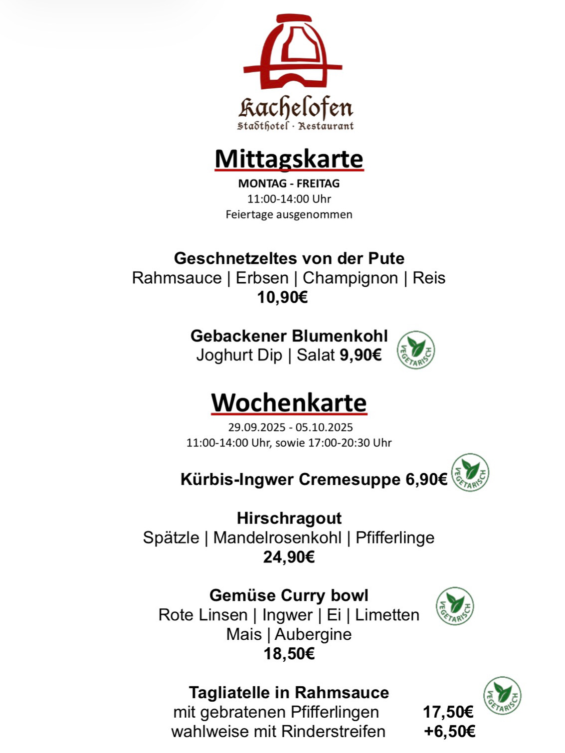 29.09.25 05.10.25Wochen Mittagskarte2